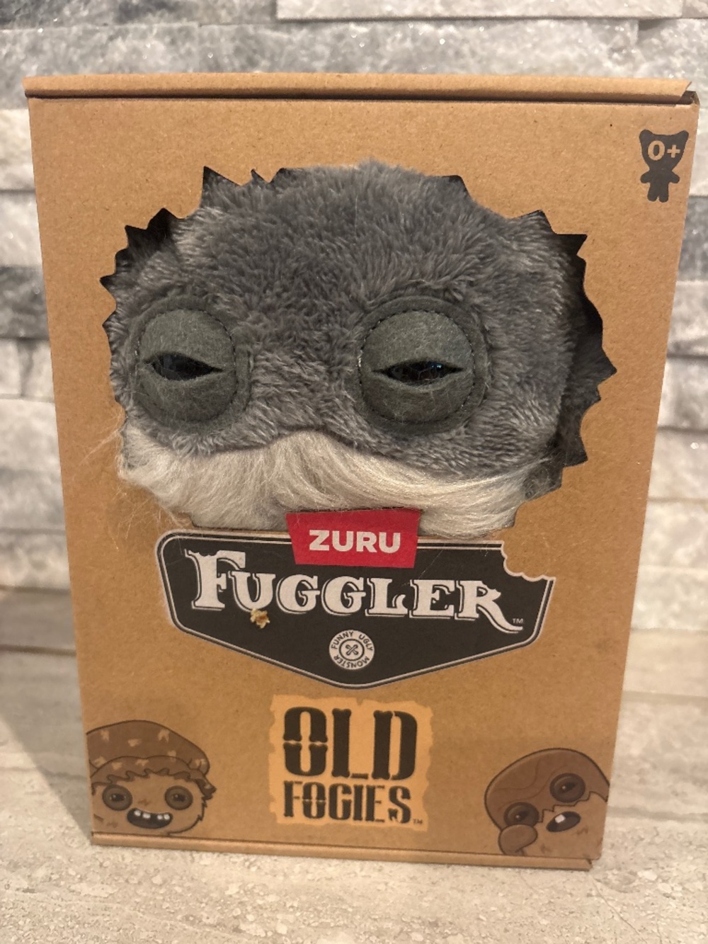 ZURU Fuggler Old Fogies Gray Grandpa Funny Ugly Monster Plush NIB